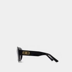 Balenciaga Soller I Svart/grå Acetat -LINDA FARROW butikk 32daf74af9a34267ed69e9457f0369b3