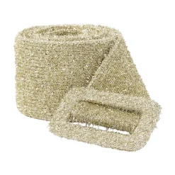 Golden Silver Cathrine Hammel Knitted Metallic Belt Belte